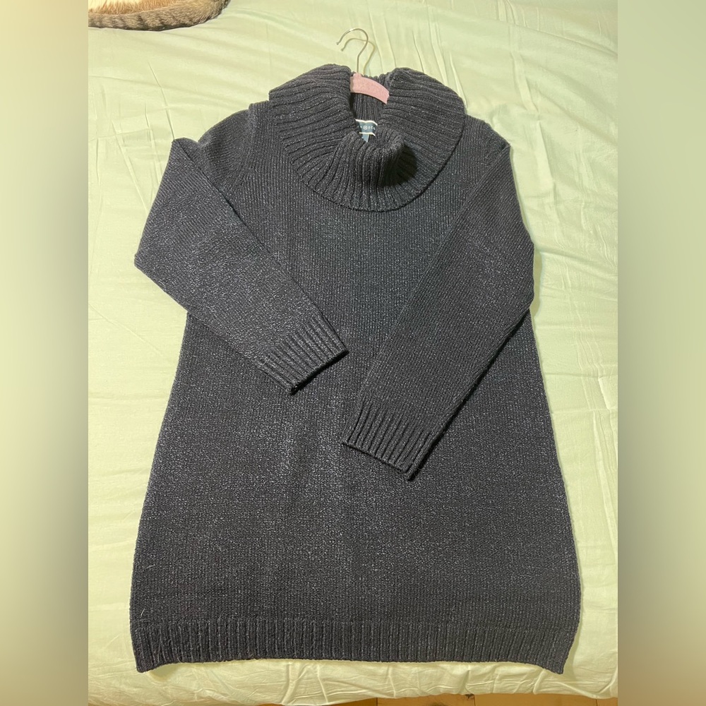 Karen Scott M navy blue Cowl Neck Sweater